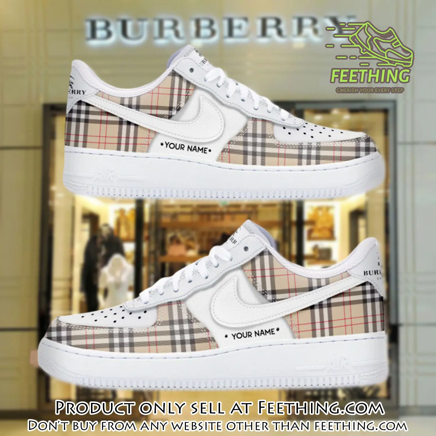 Personalized burberry luxury air force 1 sneakers limited af1 shoes oaf1002 ft2925876